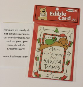 Rawhide Card from December Pet Treater Box - The Homespun Chics