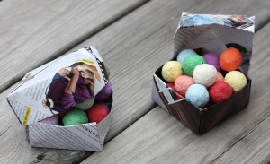 Tiny Yellow Bungalow Seed Balls in Origami Boxes