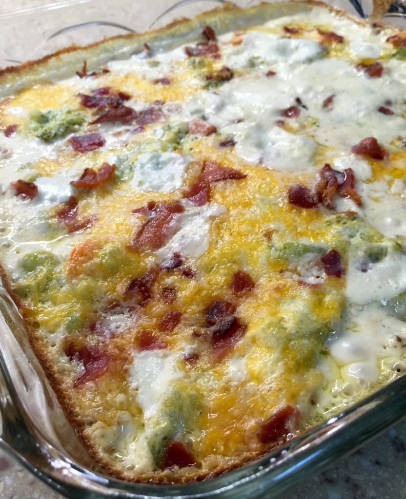 Creamy Broccoli - Bacon Casserole Recipe - The Homespun Chics