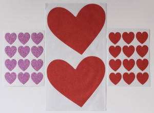 Valentine's hearts stickers