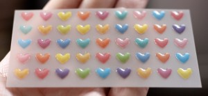 bubble hearts stickers