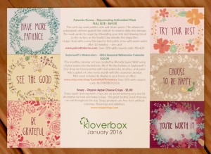 January 2016 Kloverbox Info Card