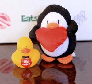 February Eatsie Box Stuffed animal and rubber ducky