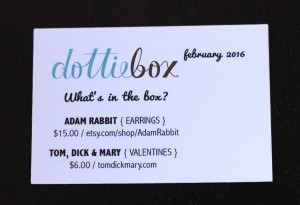 February 2016 Dottiebox Mini info card