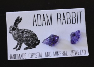 Adam Rabbit Violet Quartz Stud Earrings