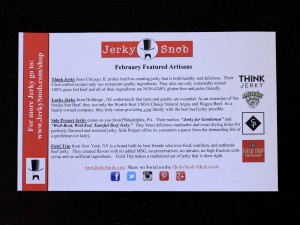 February 2016 Jerky Snob Info Sheet