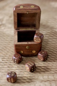 Noah's Ark Sheesham Wood Box with Dice