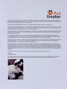 March 2016 Pet Treater letter