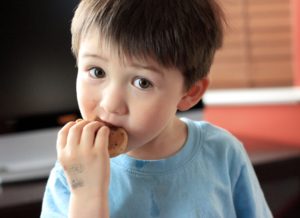 Little G eating a cookie