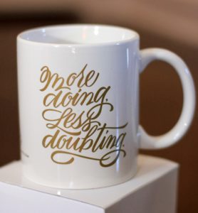 Betsy White "More Doing" Mug