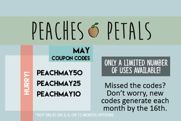 Peaches & Petals MAY Coupon Codes