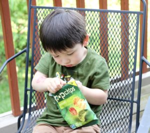 Little G getting down on some popchips