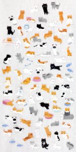 Teeny cat sticker sheet