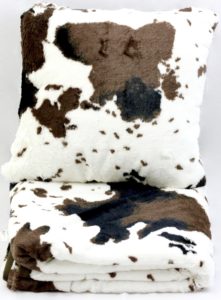 Cow Print Throw Pillow & Blanket Set