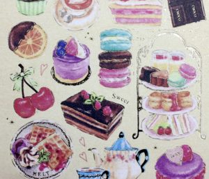 Stickii Club afternoon tea sticker closeup