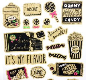 Stickii Club sweets sticker closeup