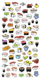 June 2016 Pop Pack Sushi character stickers