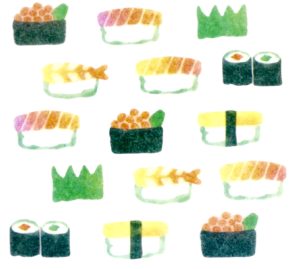 June 2016 Stickii Club sushi stickers