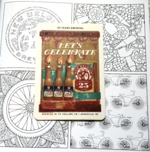 New Belgium Brewing coloring book coaster page