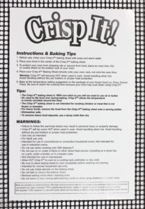 Crisp It! instruction sheet