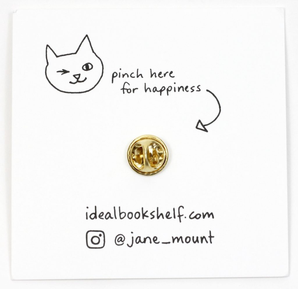 Ideal Bookshelf Book Pin by Jane Mount, back of card