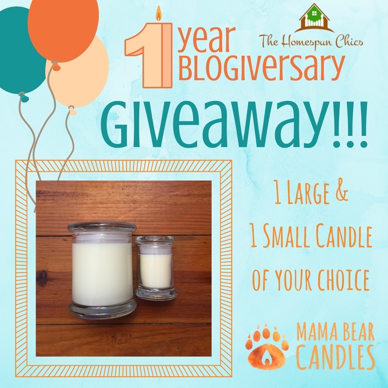 The Homespun Chics Blogiversary - Mama Bear Candles Giveaway