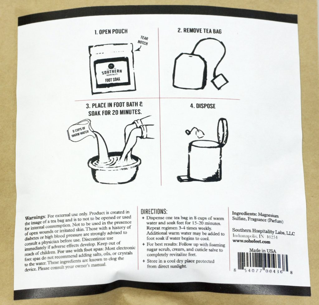 Southern Hospitality Sweet Tea Foot Soak instructions