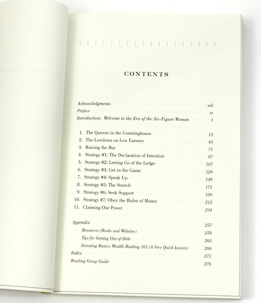 Secrets of Six-Figure Women - table of contents