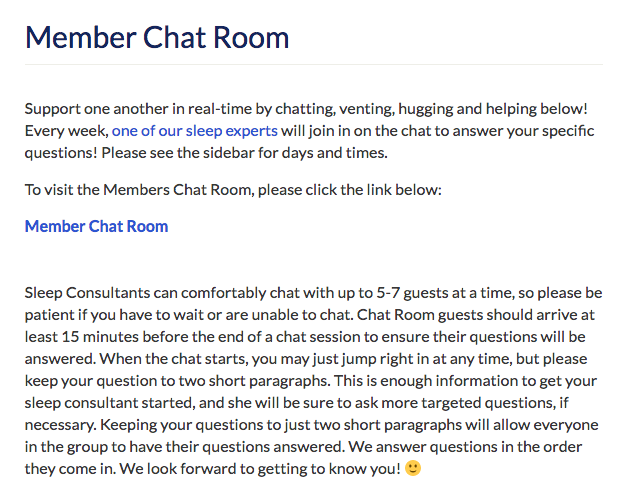 The Baby Sleep Site Member Chat Room