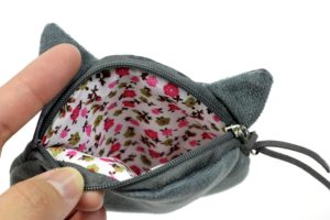 Grouchy Cat coin purse inside