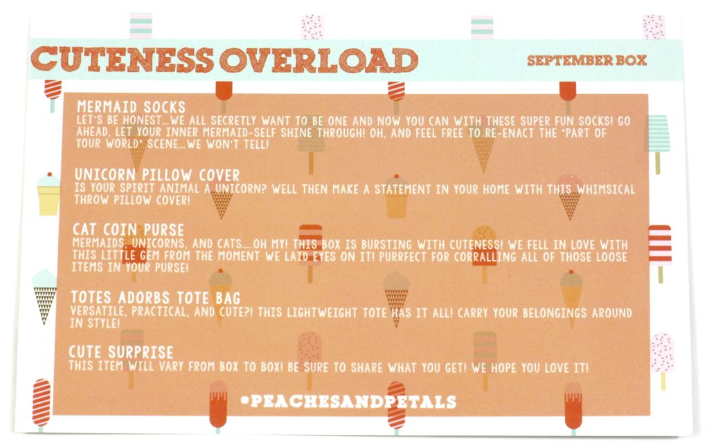 September 2016 Peaches and Petals info card